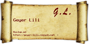 Geyer Lili névjegykártya